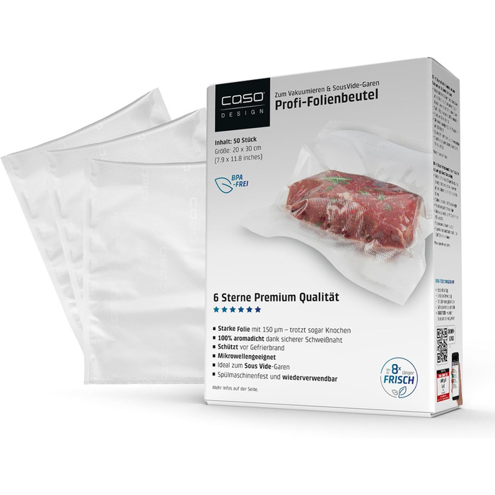 Вакуумні пакети 50 пакетів 20 x 30 см Caso