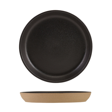 Тарілка 18*h 2.3 см см, Kava Black Stoneware Ribbed, GenWare