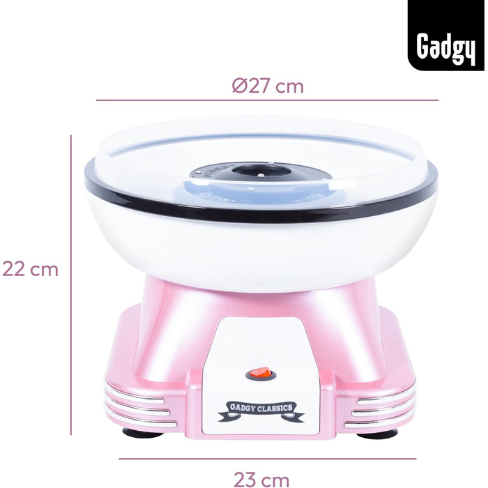 Машина для цукрової вати Gadgy для дому - Машина для цукрової вати для цукру або цукерок - Машина для цукрової вати - Цукрова вата для дитячих свят, днів народження та вечірок - (Рожева)