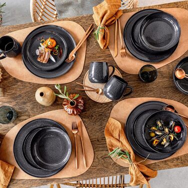 Набір тарілок на 4 персони, 12 предметів, темно-сірий Bali Sänger