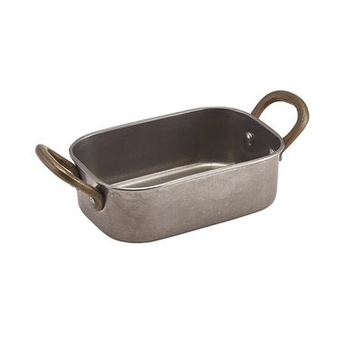 Сковорода для подачі 12.5*8.5*3.75 см, 320 мл, прямокутна, металева, Vintage Steel, GenWare