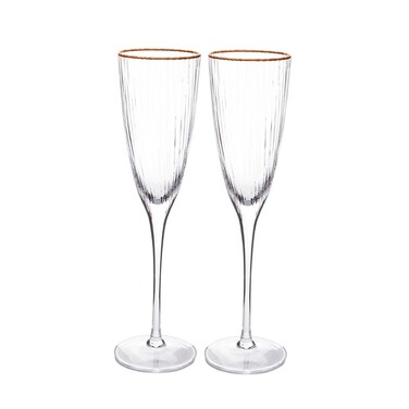 Набір з 2-х бокалів для шампанського 280 мл скло Fissman