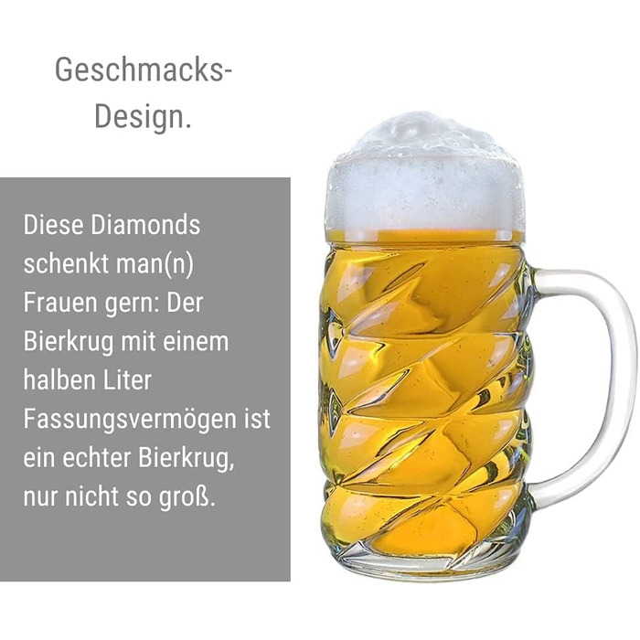 Набор из 6 пивных кружек 0,5 л, Diamond Stölzle Lausitz