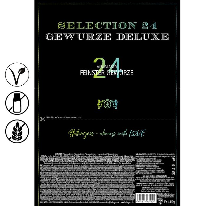 Подарунковий набір спецій ручної роботи, 24 спеції з усього світу (Набір) - Літній подарунок та ідеальний подарунок для барбекю Новий дім, Вітання, Дружба, Одужання, Deluxe Selection 24, 24 спеції (73511) (Deluxe Selection Spice Set., 24 спеції (73582)), 