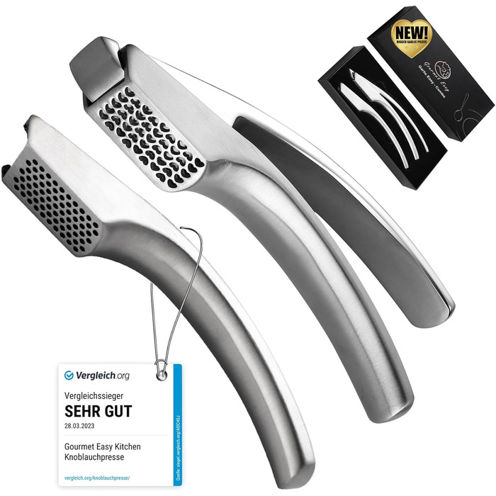 Прес для часнику з нержавіючої сталі для часнику та імбиру Gourmet Easy