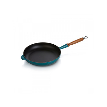Сковорода 28 см з деревяною ручкою, Deep Teal Le Creuset