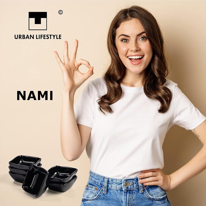 Миски для соусу з порцеляни 6 шт чорний Urban Lifestyle
