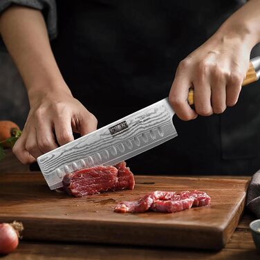 Кухонний ніж HOSHANHO Damascus 20 см, 67 шарів Дамаська сталь Кухарський ніж, дуже гострий японський ніж з ергономічною оливковою ручкою