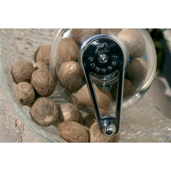 Млин мускатний горіх Tidore 11 см - З відсіком для зберігання - Акрил - Прозорий