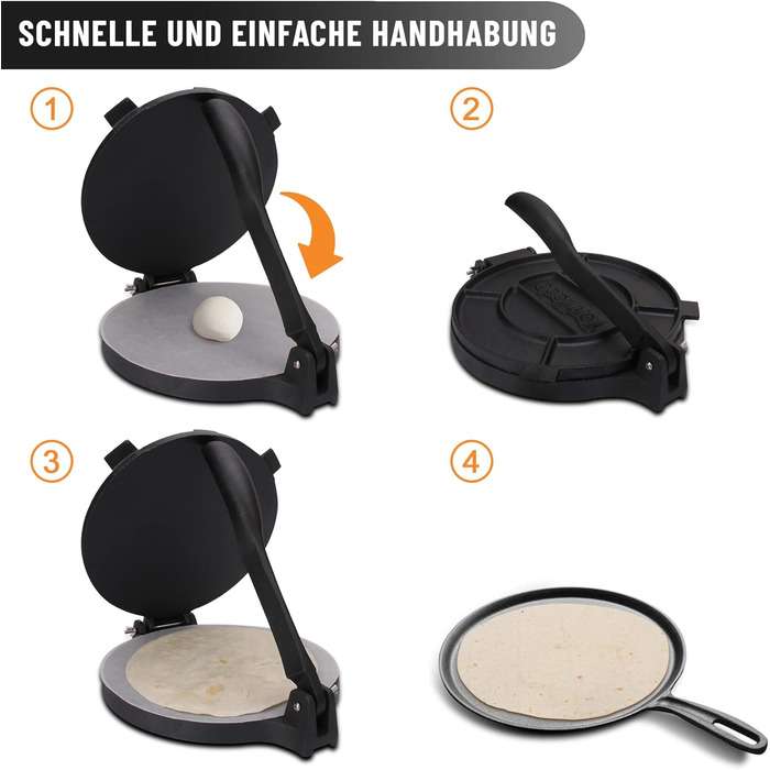 Прес для тортильї ручний 25 см Tortillada