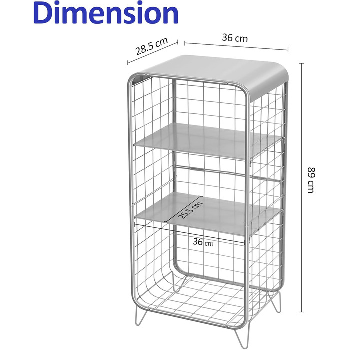 Журнальний столик APEXCHASER, приліжкова тумба, 4-рівневий журнальний столик, журнальний столик, металевий журнальний столик промислового дизайну, журнальні столики для вітальні, офісу, спальні, скандинавський стиль світло-сірий
