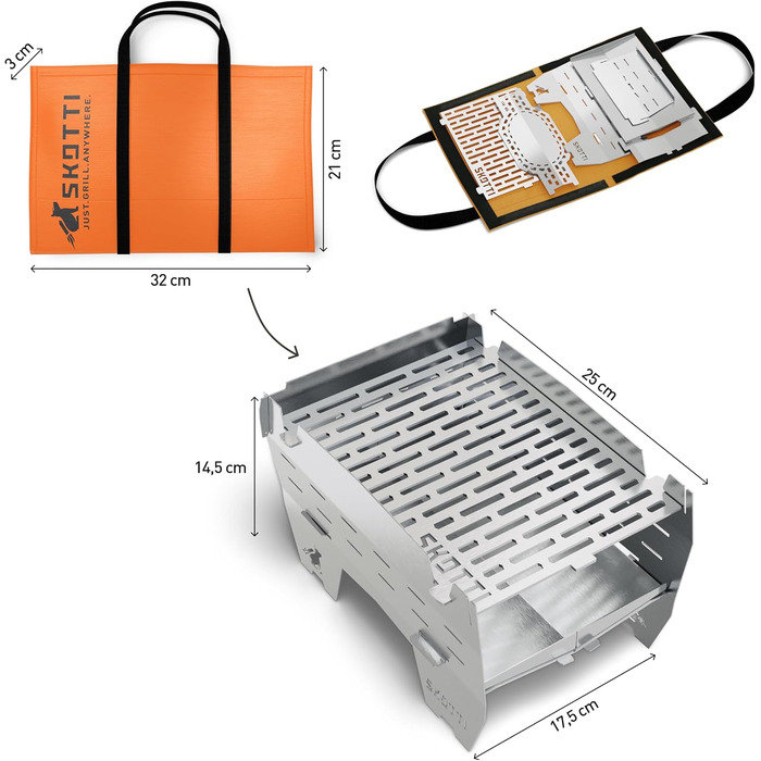 Складний гриль для кемпінгу SKOTTI