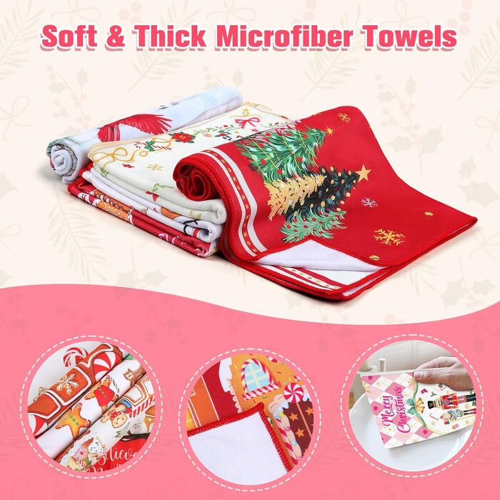 Набір з 2 різдвяних кухонних рушників 60 x 40 см Лускунчик Arquiel