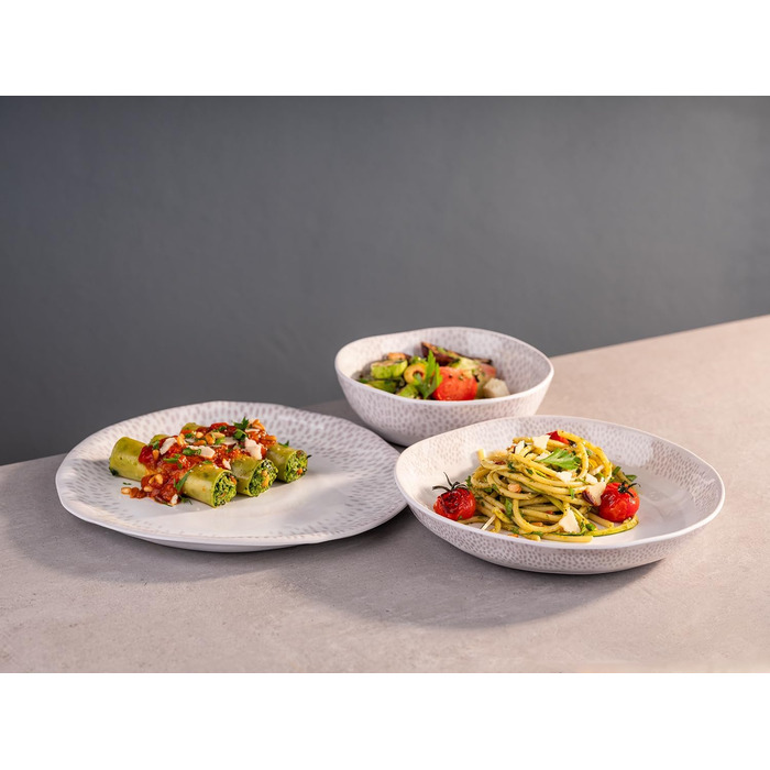 Тарілка меламінова 26,5 см біло-сіра FOOTMARK APS