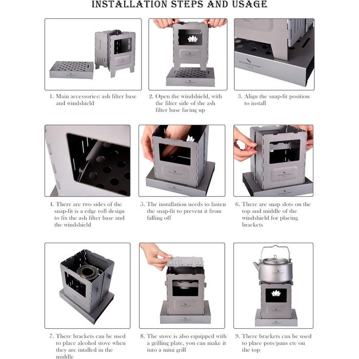 Титановая кемпинговая печь iBasingo Ti2010C