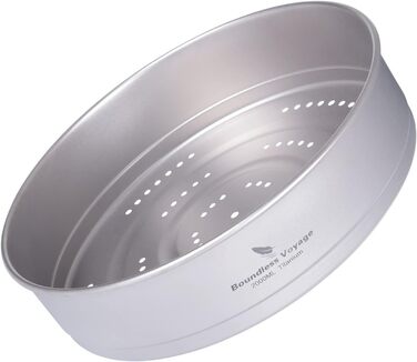 Титановая пароварка Суповая кастрюля Набор 4,5 л и 2 л На открытом воздухе Посуда для кемпинга Легкий пикник Пешие прогулки Подвесной горшок Портативный дорожный бытовая кухонная утварь Набор для приготовления пищи Горячий горшок для 3-5 человек (Ti2113C-