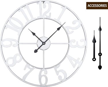 Большие круглые металлические бесшумные настенные часы в винтажном стиле 80 см HAITANG