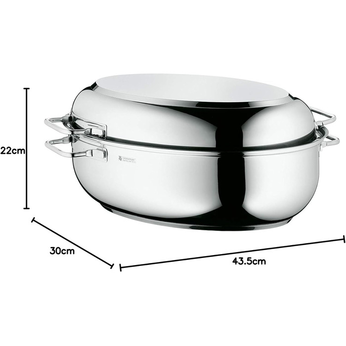 Жаровня 8,5 л з кришкою, дротяною вставкою та термометром для м'яса WMF