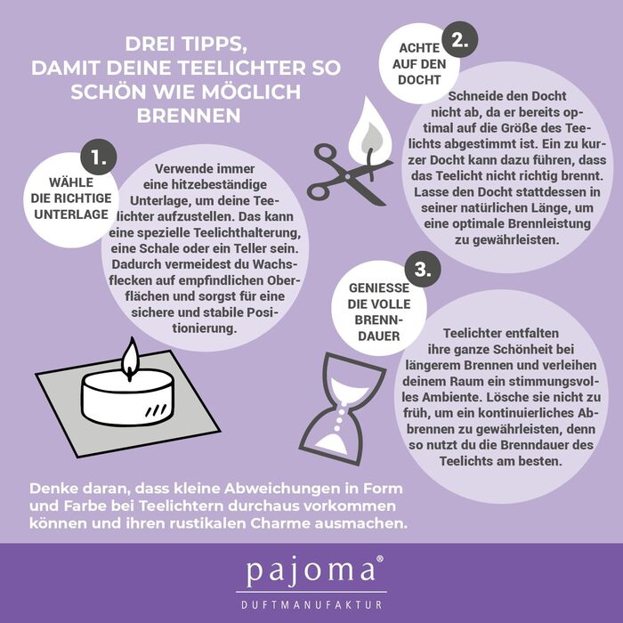 Ароматичні чайні свічки Pajoma 90, 3x30 шт. , ароматичні свічки, багато ароматів на вибір, висота 1,5 см, діаметр 3,5 см (лаванда, 30)