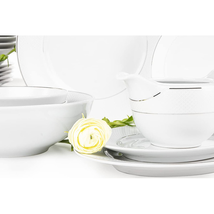 Набор посуды konsimo Combi на 6 персон Набор тарелок AMELIA Modern 18 предметов Столовый сервиз - Сервиз и наборы посуды - Комбинированный сервиз на 6 персон - Сервиз для семьи - Посуда (Сатин, 25 шт.)