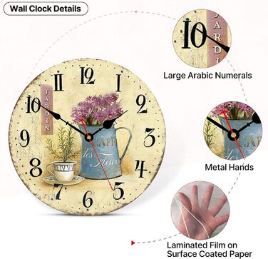 Настінний годинник, нецокаючий, працює на батарейках Toudorp