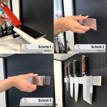 Магнітний тримач для ножів 40 см, сріблястий QUINTESSIO