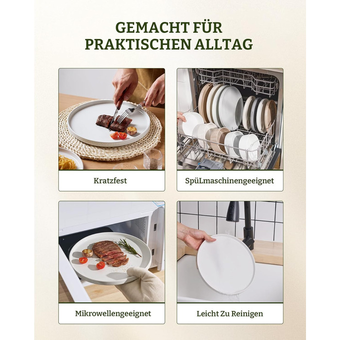 Набір посуду Richmount Nebula для 6 осіб, набір тарілок та мисок із 18 предметів, набір посуду з крапчастої кераміки, можна мити в мікрохвильовій печі та посудомийній машині, сервіз Nebula для 6 осіб (білий, сервіз Nebula для 4 осіб)