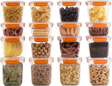 Набір банок для зберігання uandu Lock & Fresh 16, контейнери для зберігання харчових продуктів з кришками для харчових продуктів, мікрохвильова піч і морозильна камера, банки для зберігання з кришками, ящик для зберігання кухні, банки для зберігання герме