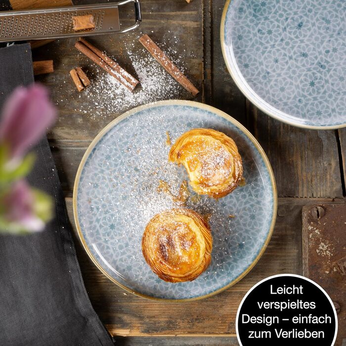 Набор посуды из 18 предметов 6 персон набор тарелок ярко-синего цвета из высококачественного фарфора 6 обеденных тарелок, десертных тарелок и мисок Набор посуды из 18 предметов