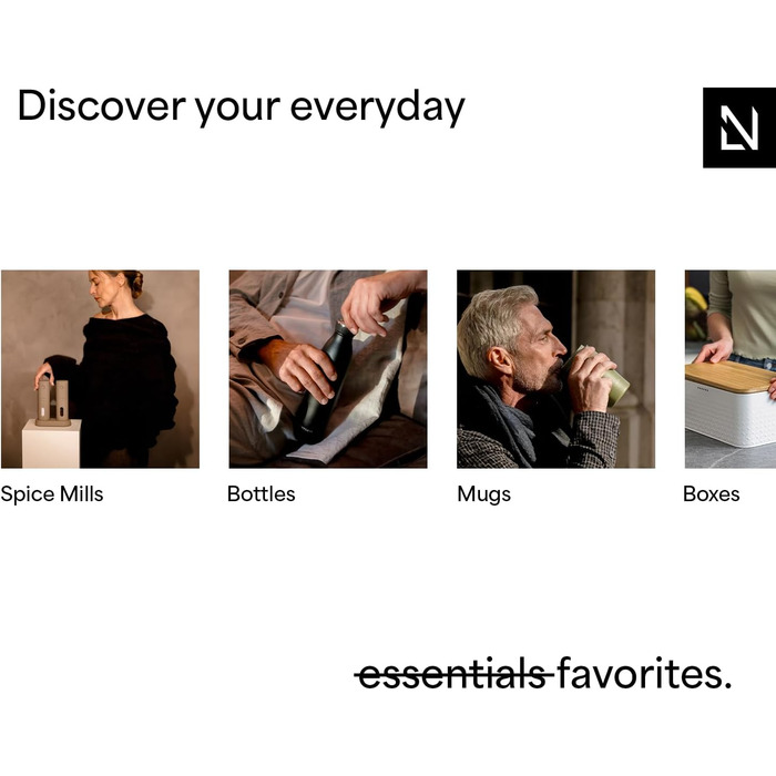 Хлібниця з бамбуковою  кришкою 35 x 19,5 x 13,5 см коричнево-сірий LARS NYSØM