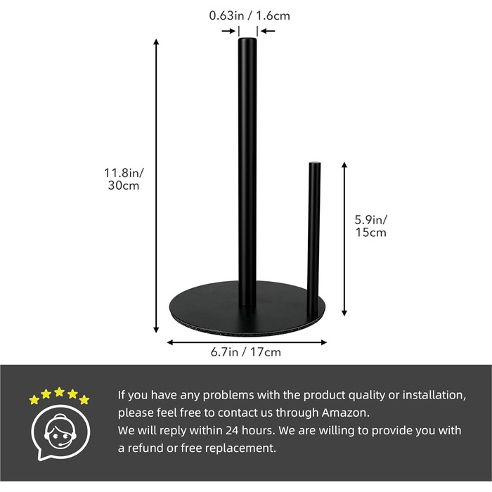 Тримач для кухонного рулону, чорний Vialex