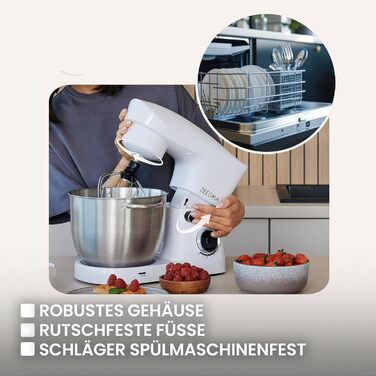 Кухонный комбайн-миксер 1500 Вт 5,2 л белый Planeet Easy Zeegma