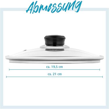 Кришка для каструлі 20 см скляна Gräwe