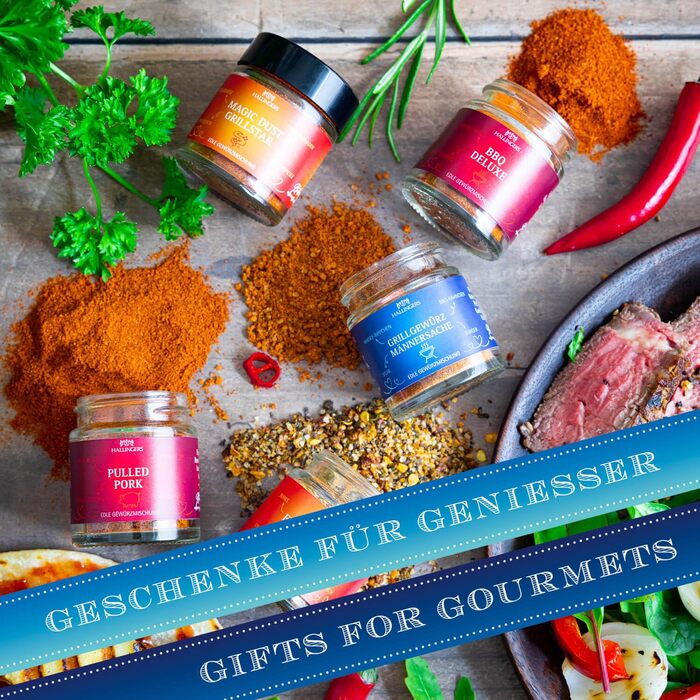 Подарунковий набір спецій ручної роботи, 24 спеції з усього світу (набір) - Літній подарунок та ідеальний подарунок для барбекю Новий дім, вітання, дружба, одужання, Deluxe Selection 24, 24 спеції (73511) (Справжні чоловіки, 5 спецій (72272)), 24 -