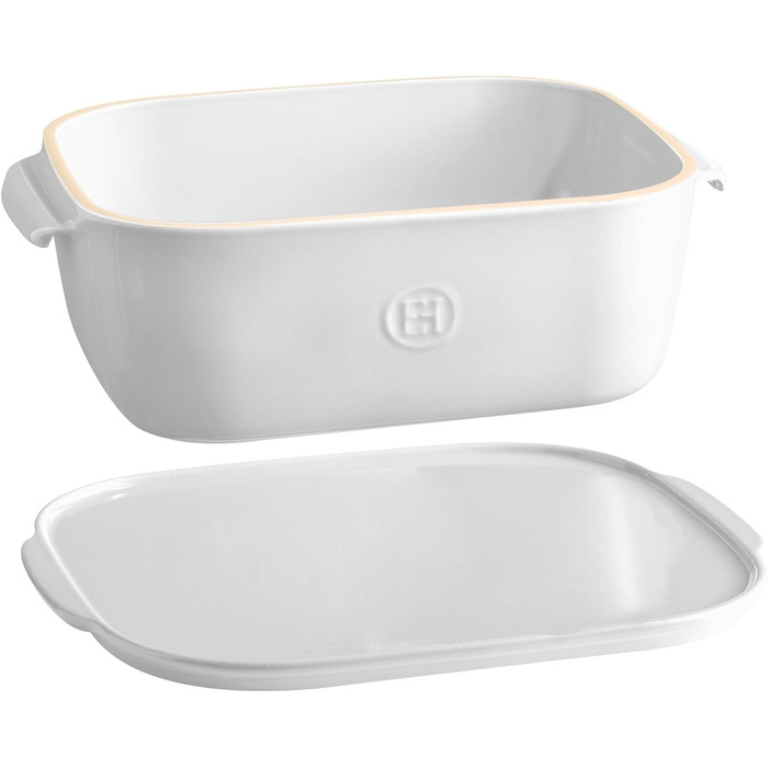 Коробка для сиру керамічна з кришкою 3 л біла Emile Henry