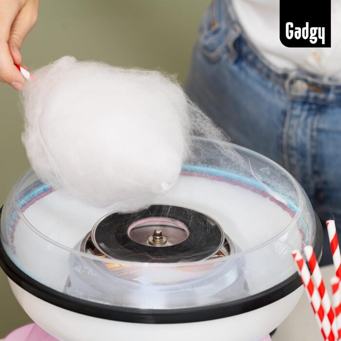 Машина для цукрової вати Gadgy для дому - Машина для цукрової вати для цукру або цукерок - Машина для цукрової вати - Цукрова вата для дитячих свят, днів народження та вечірок - (Рожева)