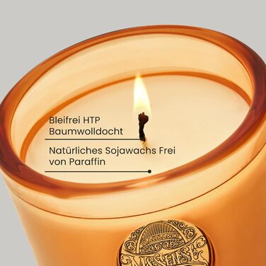 Ароматна свічка M&SENSE &quotЛісова хатина&quot, ароматичні свічки у склянці, натуральна соєва свічка, час горіння 55 годин, подарункові свічки для жінок та чоловіків, подарункова свічка (базилік-імбир, 260 г)