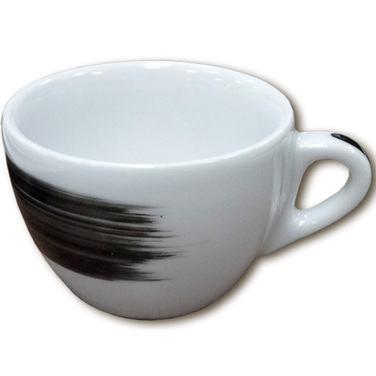 38445 Чашка cappuccino 180 мл Black stroke B 'Verona/Palermo Millecolori Hand Painted Brush stroke B