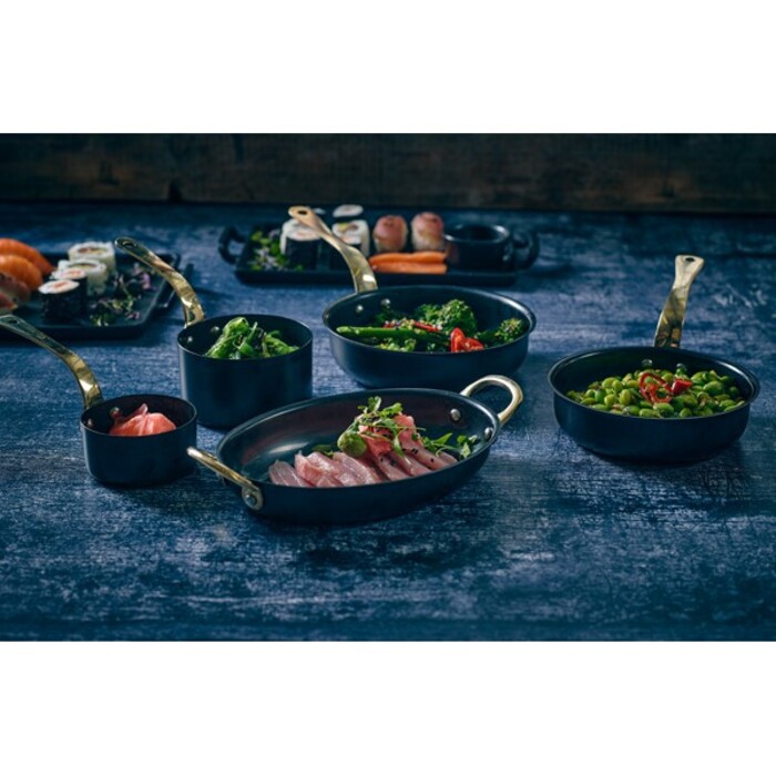 Сковорода для подачи 18.5*13.5 см, 500 мл, овальная, металлическая, Black Vintage Steel, GenWare