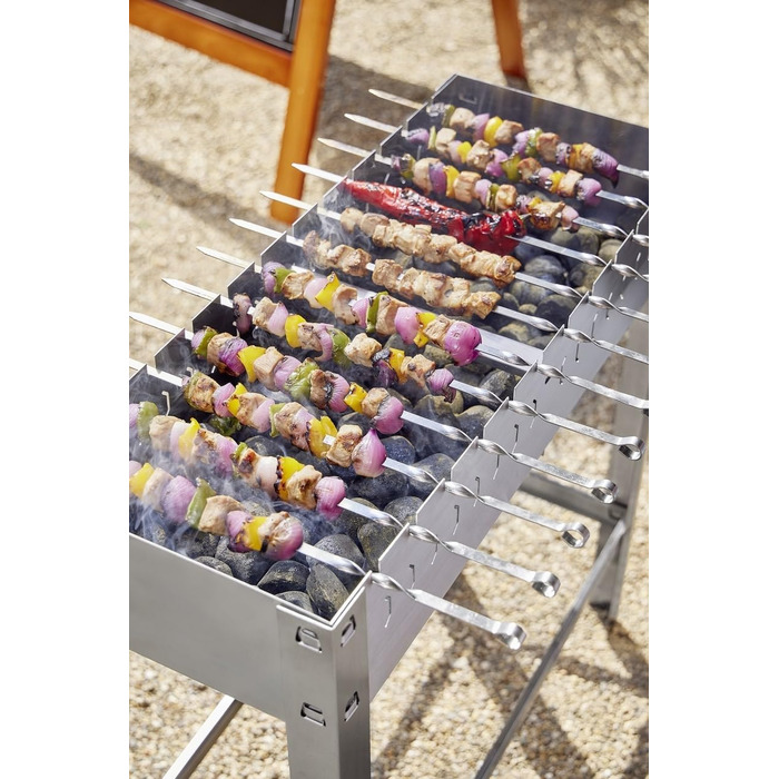 Професійний портативний мангал з 12 шампурами 31 x 81 x 80 см METRO Professional