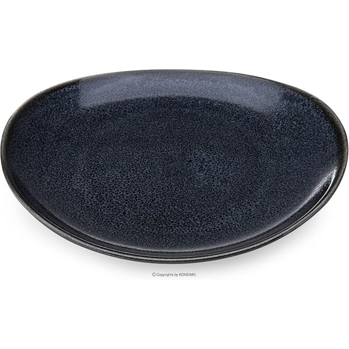 Тарелки для завтрака на 6 человек 15 x 13 см, черные Konsimo