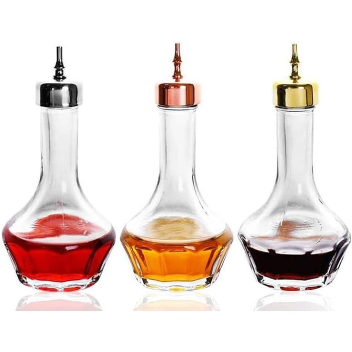 Набір з 3 скляних пляшок з кришкою панелі приладів, 48 мл SuproBarware