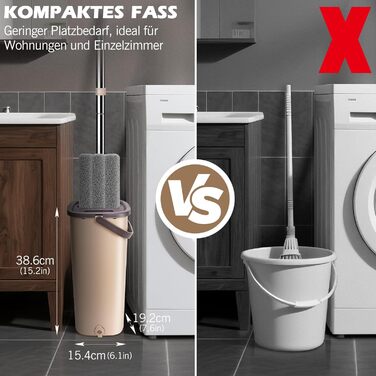 Набір швабри з відром 140 см коричневий MASTERTOP