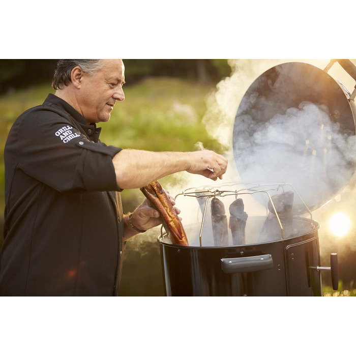 Коптильня вугільна зі змінною потужністю з двома кільцями для копчення Ø 50 см, чорний RÖSLE