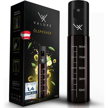 Масляный распылитель для растительного масла и уксуса с защитой от ультрафиолета Стекло и распылительный фильтр - Бутылка с распылителем масла из нержавеющей стали - Точный распылитель оливкового масла, распылитель масла, распылитель масла (темно-черный)