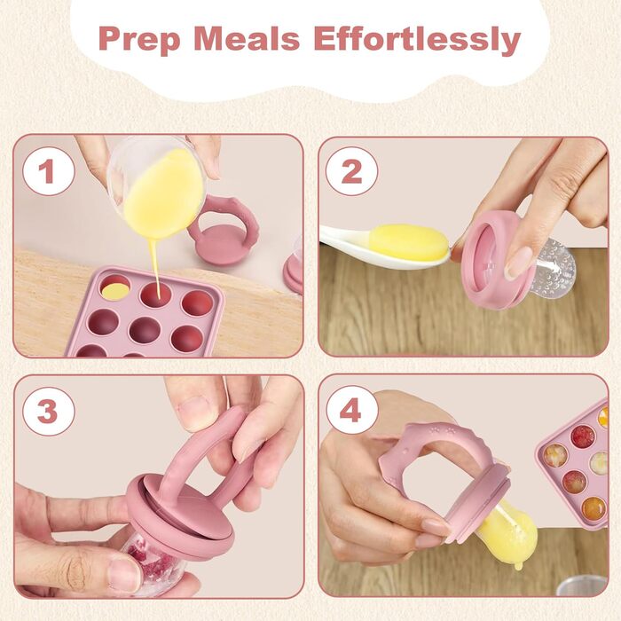 Силіконова годівниця для дитячого фруктового харчування, пустушок та грудного молока (синя)