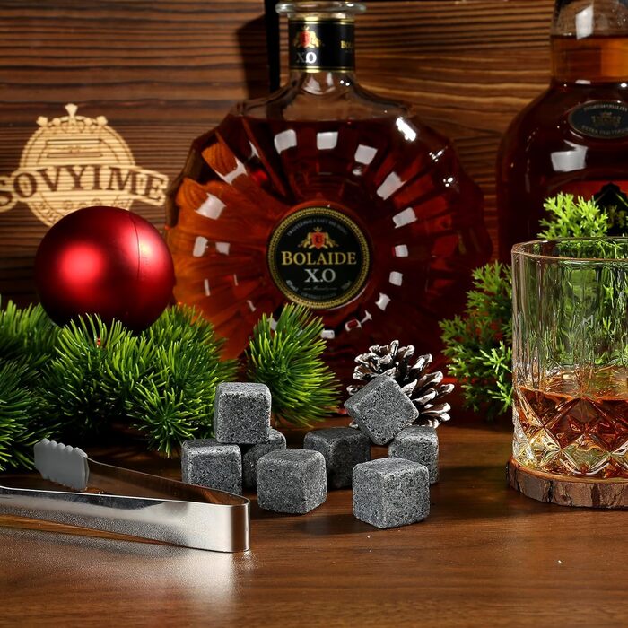 Бокалы для виски, 2 стакана, 8 гранитных кубиков льда для виски, 300 мл Sovyime