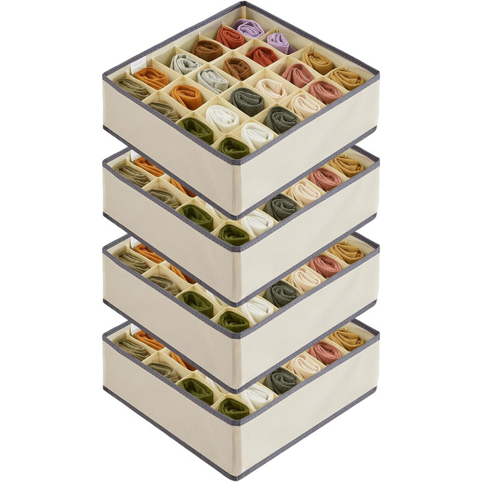 Набор из 4 органайзеров для носков и нижнего белья, хаки Lifewit