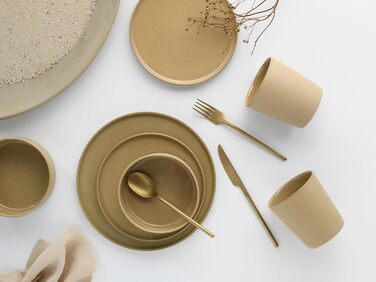 Серія Futuro Black, набір посуду з 16 предметів, комбінований набір з керамограніту (пісок, 16 шт. ), 21539