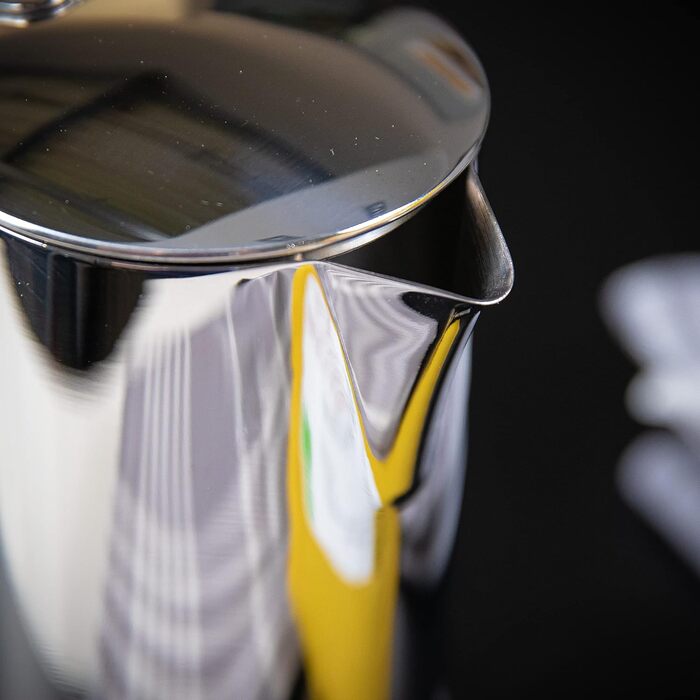 Кавоварка еспресо Cilio AIDA 10 чашок Полірована нержавіюча сталь Підходить для всіх типів плит, включаючи індукційні Ø 9 см, В 17,5 см Італійська кавоварка Кафетера Машина мокко з нержавіючої сталі полірована 10 чашок